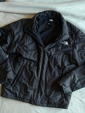 THE NORTH FACE BLACK MENS LARGE LIGHT INSULATED ZIP JACKET GREAT CONDITION